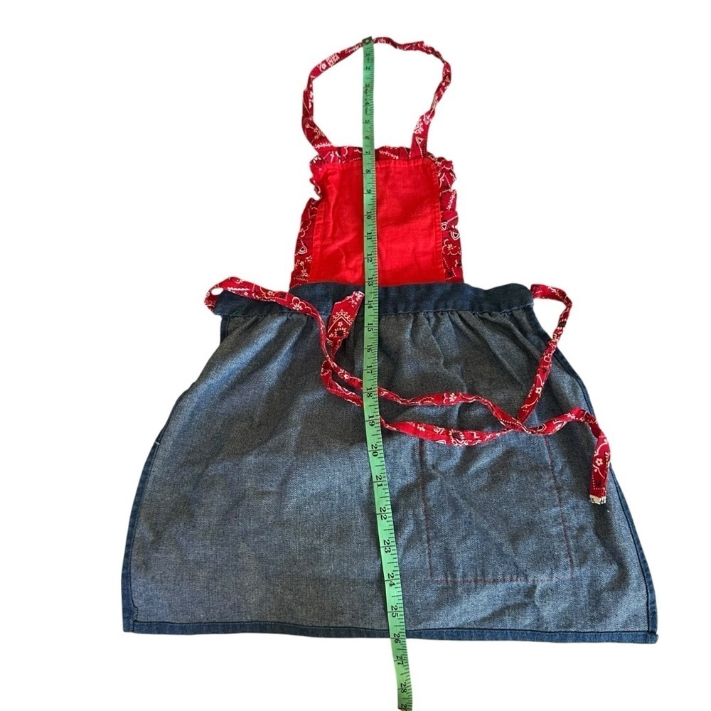 Children's Denim Apron with Red Bandana Accents - Picture 3 of 3